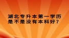 湖北普通专升本第一学历是不是没有本科好？