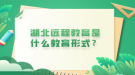 湖北远程教育是什么教育形式？