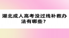 湖北成人高考没过线补救办法有哪些？