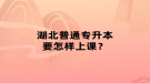 湖北普通专升本要怎样上课？