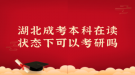 湖北成考本科在读状态下可以考研吗