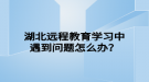湖北远程教育学习中遇到问题怎么办？