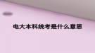 电大本科统考是什么意思