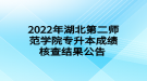 2022年湖北第二师范学院专升本成绩核查结果公告 