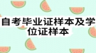自考毕业证样本及学位证样本