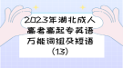 2023年湖北成人高考高起专英语万能词组及短语（13）