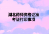 湖北药师资格证准考证打印事项