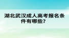 湖北武汉成人高考报名条件有哪些？