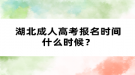 湖北成人高考报名时间什么时候？