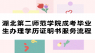 湖北第二师范学院成考毕业生办理学历证明书服务流程​