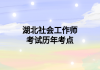 湖北社会工作师考试历年考点