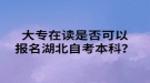 大专在读是否可以报名湖北自考本科？