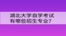 湖北大学自学考试有哪些招生专业？