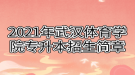 2021年武汉体育学院专升本招生简章