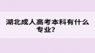 湖北成人高考本科有什么专业？