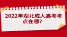 2022年湖北成人高考考点是就近安排吗？