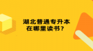 湖北普通专升本在哪里读书？