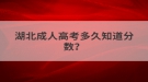 湖北成人高考多久知道分数？