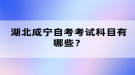 湖北咸宁自考考试科目怎么安排？