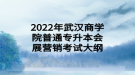 2022年武汉商学院普通专升本会展营销考试大纲