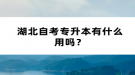 湖北自考专升本有什么用吗？