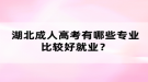 湖北成人高考有哪些专业比较好就业？