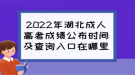 2022年湖北成人高考成绩公布时间及查询入口在哪里？