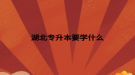 湖北专升本要学什么