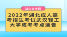 2022年湖北成人高考招生考试武汉轻工大学成考考点通告