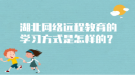 湖北网络远程教育的学习方式是怎样的？