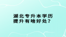 湖北专升本学历提升有啥好处？