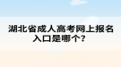 湖北省成人高考网上报名入口是哪个？