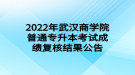 2022年武汉商学院普通专升本考试成绩复核结果公告