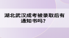 湖北武汉成考被录取后有通知书吗？