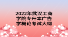 2022年武汉工商学院专升本广告学概论考试大纲