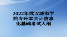 2022年武汉城市学院专升本会计信息化基础考试大纲