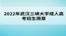 2022年三峡大学成人高考招生简章