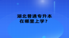 湖北普通专升本在哪里上学？