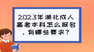 2023年湖北成人高考本科怎么报名，有哪些要求？