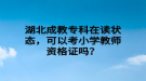 湖北成教专科在读状态，可以考小学教师资格证吗？