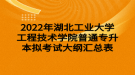 2022年湖北工业大学工程技术学院普通专升本拟考试大纲汇总表