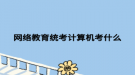 网络教育统考计算机考什么