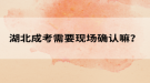 湖北成考需要现场确认嘛？