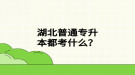湖北普通专升本都考什么？