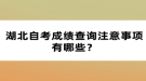 湖北自考成绩查询注意事项有哪些？