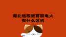 湖北远程教育和电大有什么区别