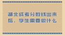 湖北成考分数线出来后，学生需要做什么