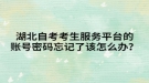 湖北自考考生服务平台的账号密码忘记了该怎么办？