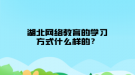 湖北网络教育的学习方式什么样的？