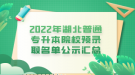2022年湖北普通专升本院校预录取名单公示汇总